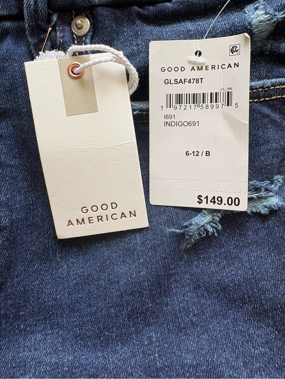 Good American Always Fits Good Legs Straight Curved Step Hem 6-12 NWT - Picture 6 of 7
